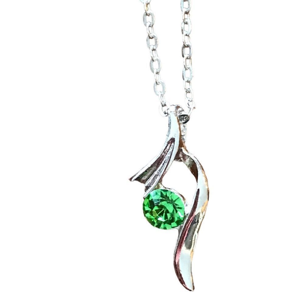 NEW Australian Crystal Green Necklace And Earrings Set